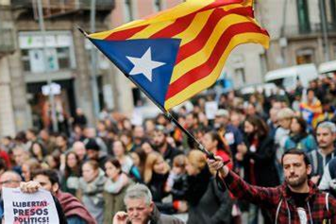 MANIFESTATION À BARCELONE CONTRE L'AMNISTIE ACCORDÉE AUX DIRIGEANTS INDÉPENDANTISTES CATALANS 